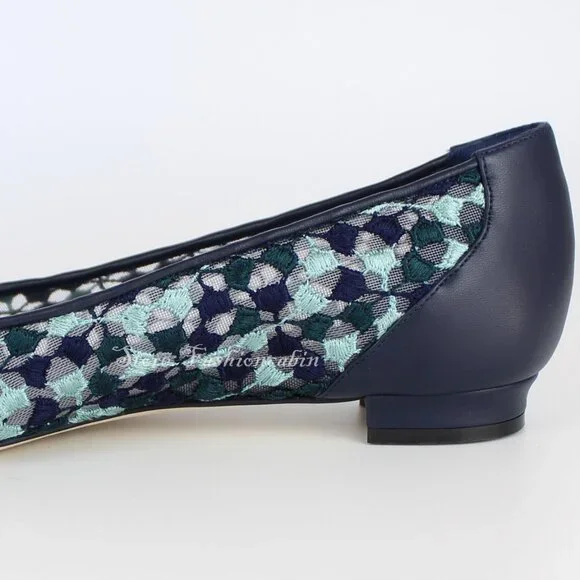 NEW MANOLO BLAHNIK Hangisi Lace Flats, EU 39, Office to Party/ Events - Picture 14 of 16